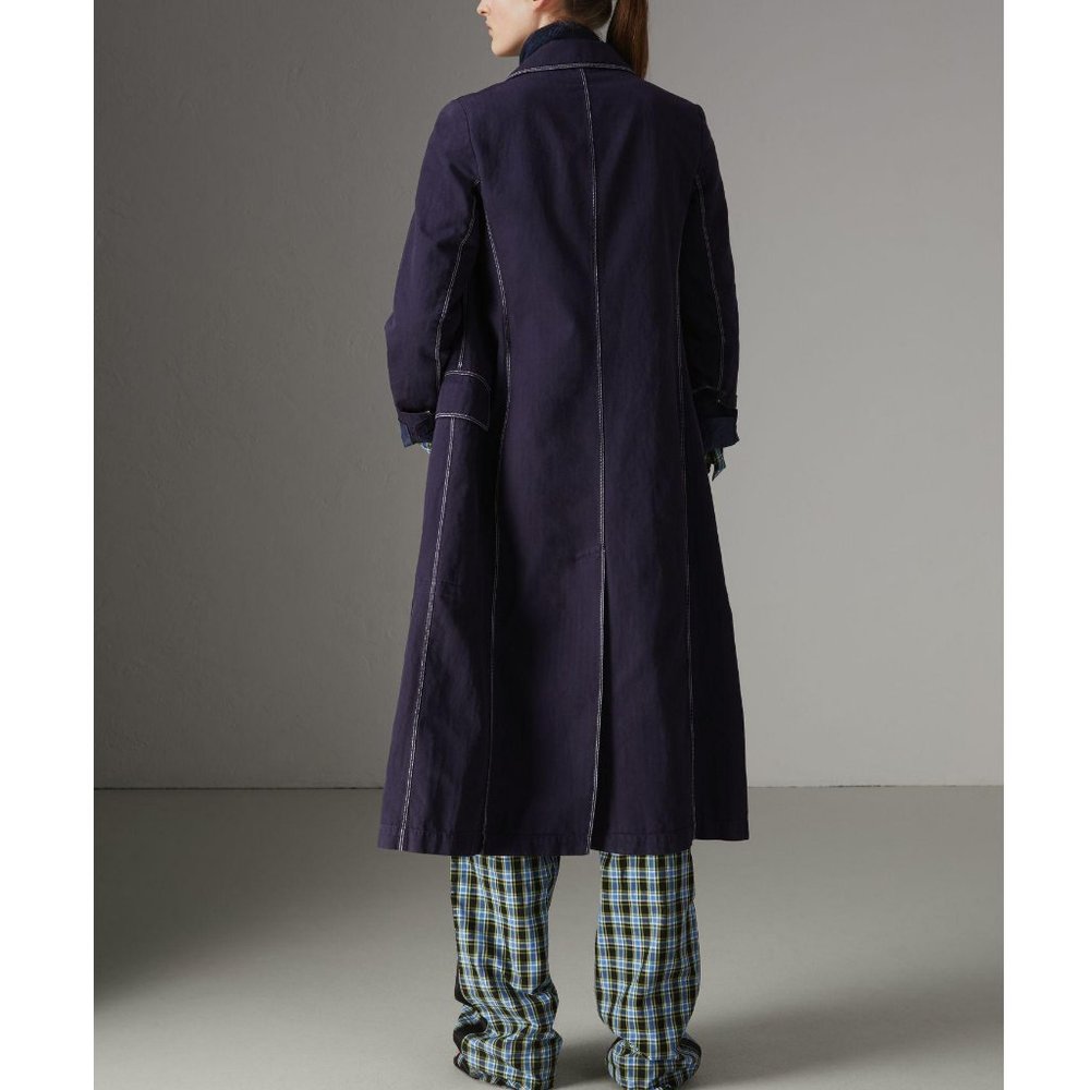 NWT Burberry Topstitched Double-breasted Coat - Picture 5 of 16